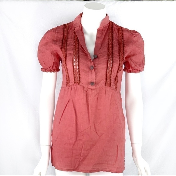𝅺NEW-VINTAGE Raison D'etre Designer Neiman Marcus Brand,PuffSleeve, Lace Blouse - Picture 1 of 8